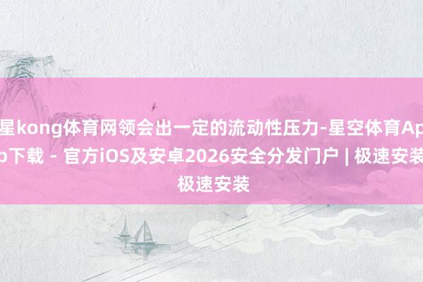 星kong体育网领会出一定的流动性压力-星空体育App下载 - 官方iOS及安卓2026安全分发门户 | 极速安装