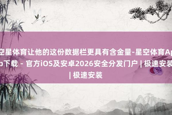 空星体育让他的这份数据栏更具有含金量-星空体育App下载 - 官方iOS及安卓2026安全分发门户 | 极速安装